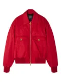 Versace gold-zip ribbed-cuff bomber jacket - Red