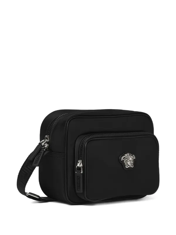 Versace La Medusa Plaque Messenger Bag | Black | FARFETCH
