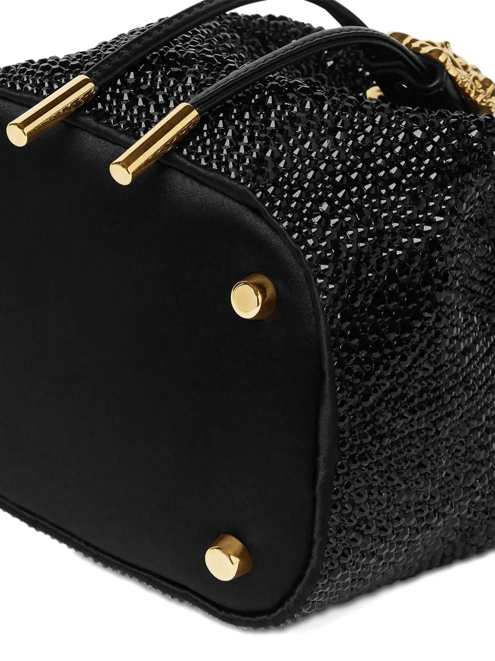 Versace La Medusa crystal-embellished mini bucket bag Zwart