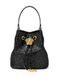 Versace La Medusa crystal-embellished mini bucket bag - Black