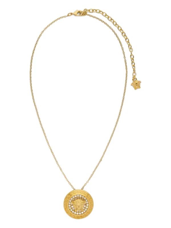 Versace La Medusa Crystal Necklace in Gold