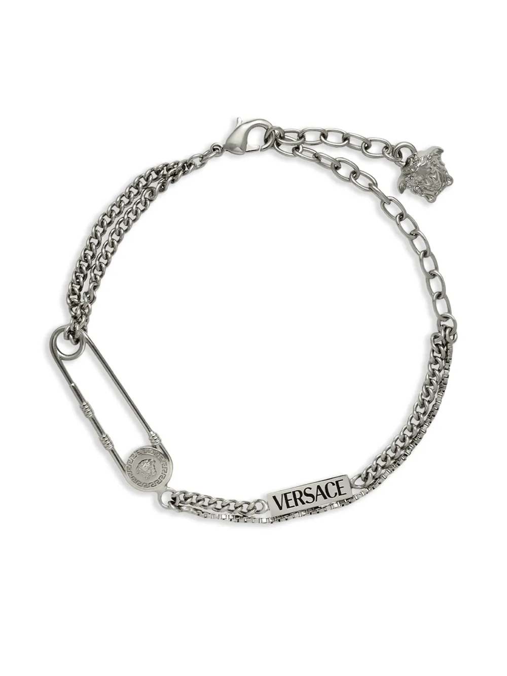 Versace logo-engraved bracelet | Silver | Image 1