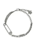 Versace logo-engraved bracelet - Silver