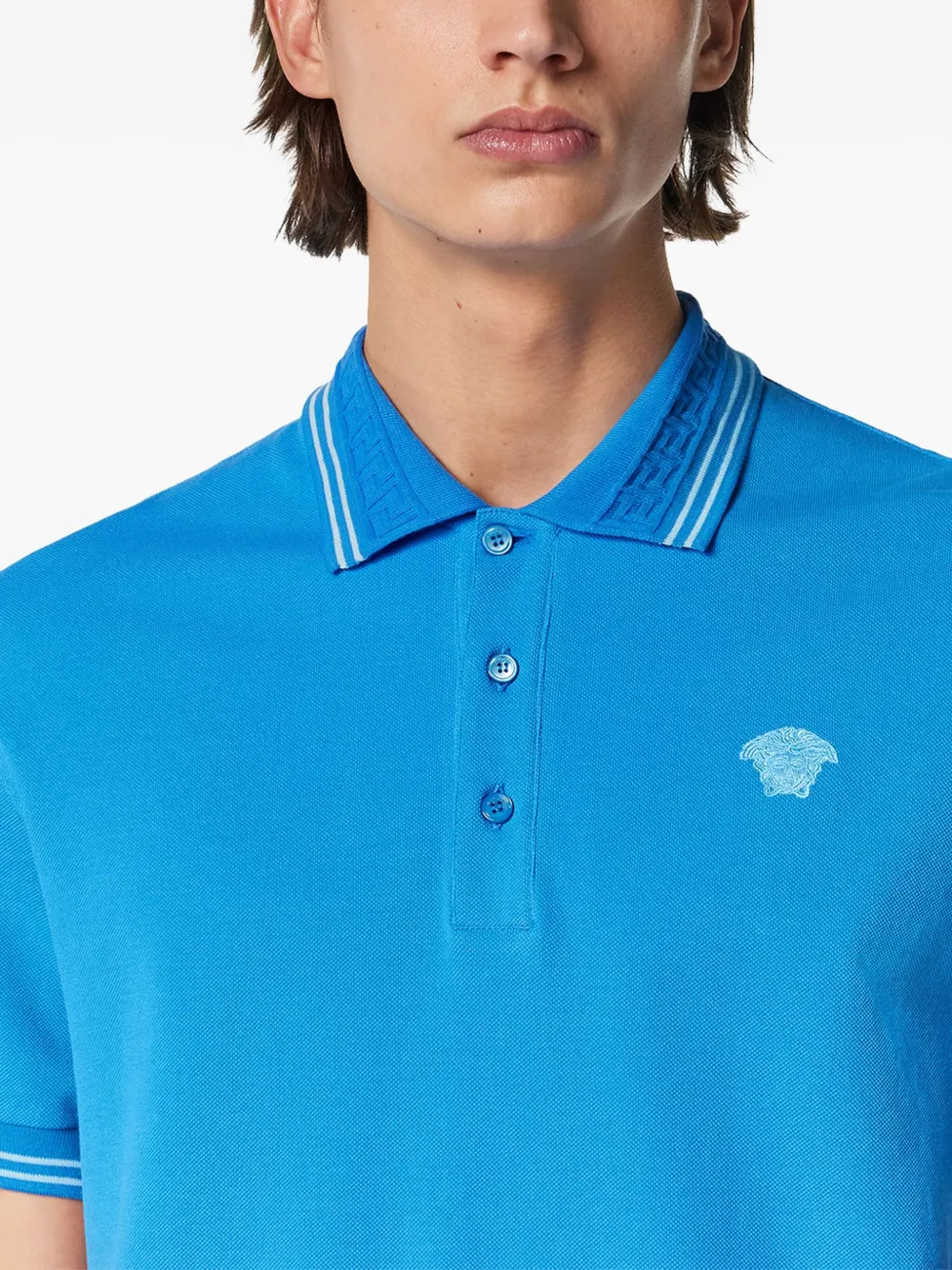Versace Poloshirt met Medusa-logo Blauw