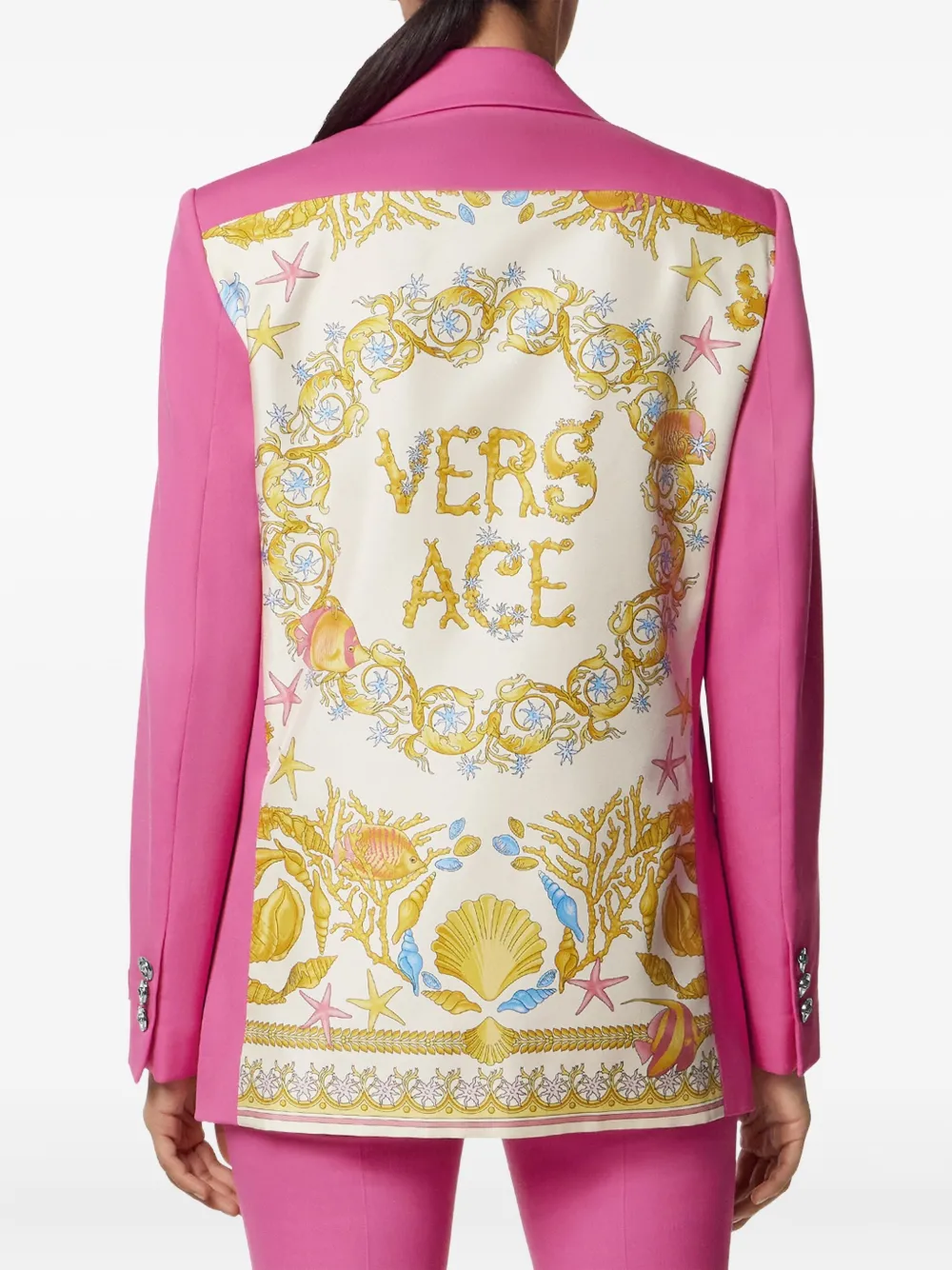 Versace Underwater Barocco boxy blazer Roze