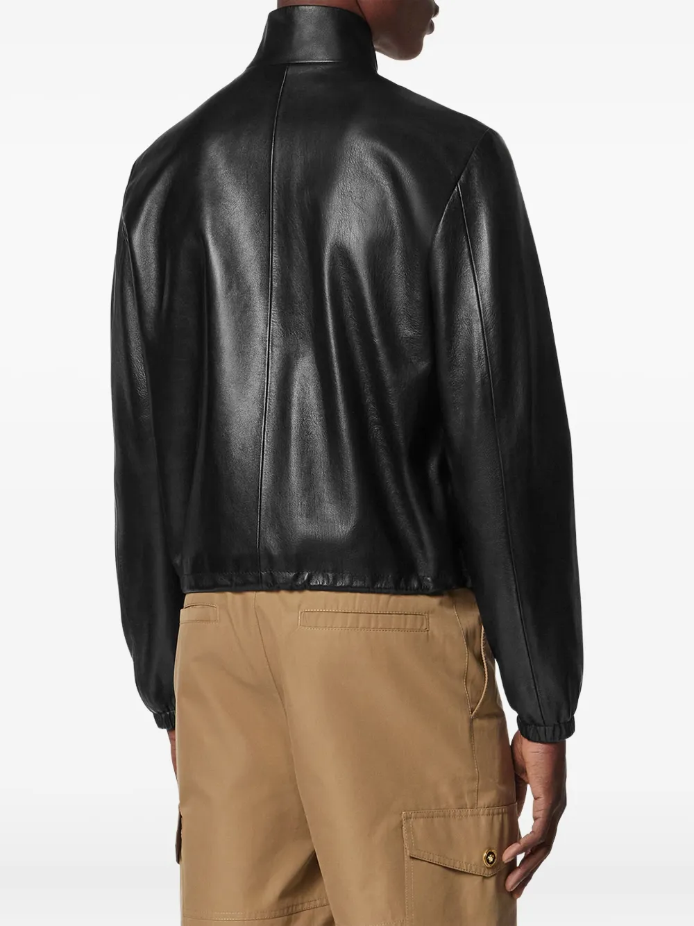 Versace Plogé leren jack Zwart