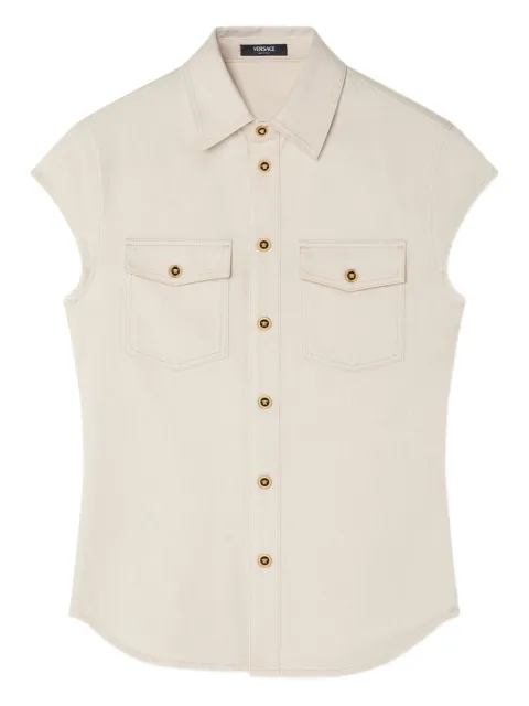 Versace sleeveless denim shirt