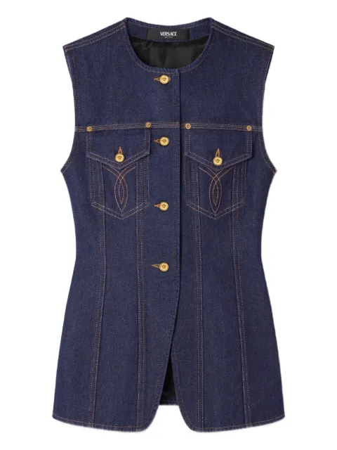 Versace denim button-up vest
