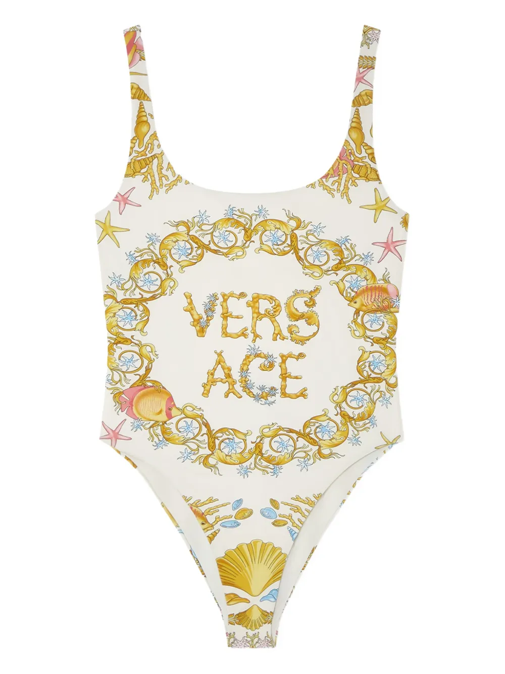 Versace Underwater バロッコ 水着 - ゴールドトーン Versace Underwater バロッコ 水着 - ゴールドトーン