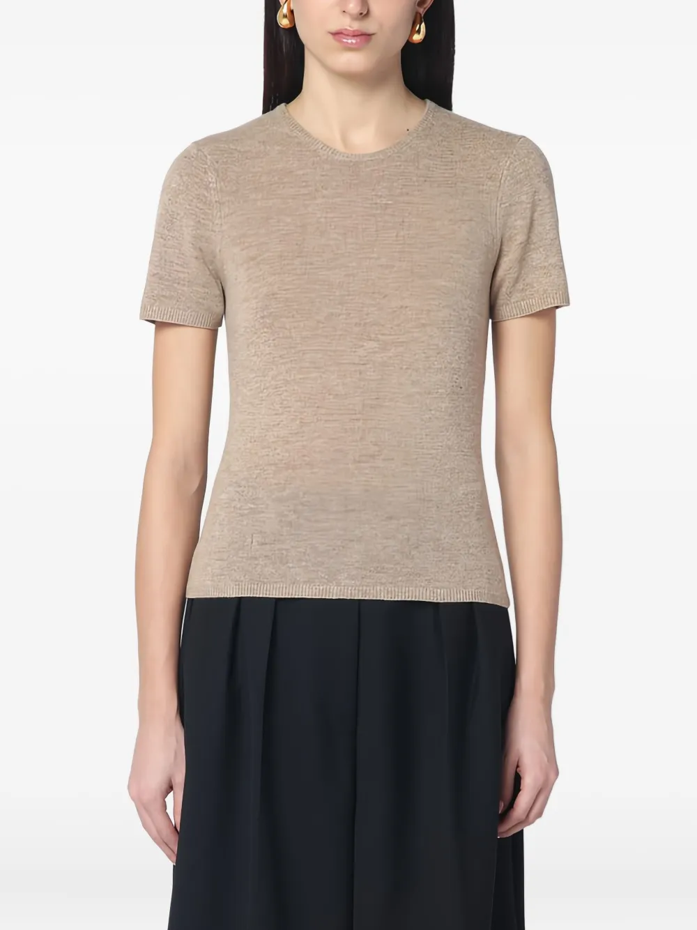 The Garment T-shirt met ronde hals Beige