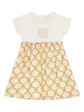 Escada Kids logo-embroidered smock dress - White