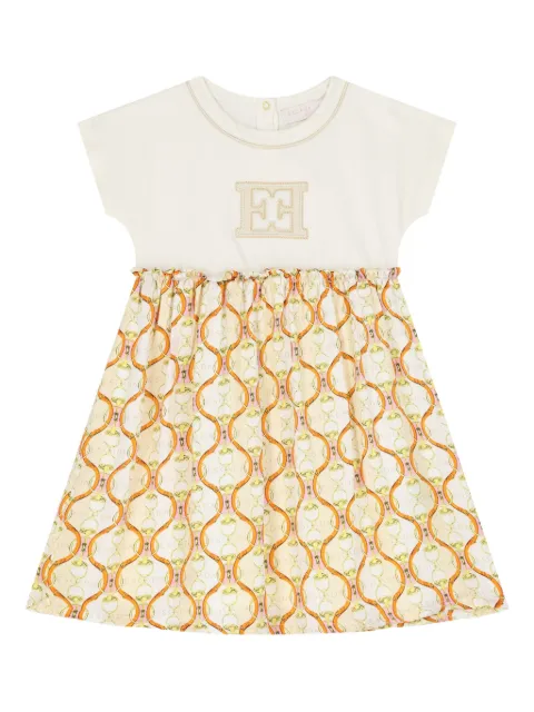 Escada Kids logo-embroidered smock dress