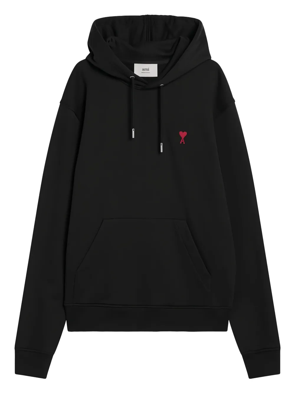 AMI Paris Ami de Coeur-embroidered hoodie | Black | Image 1