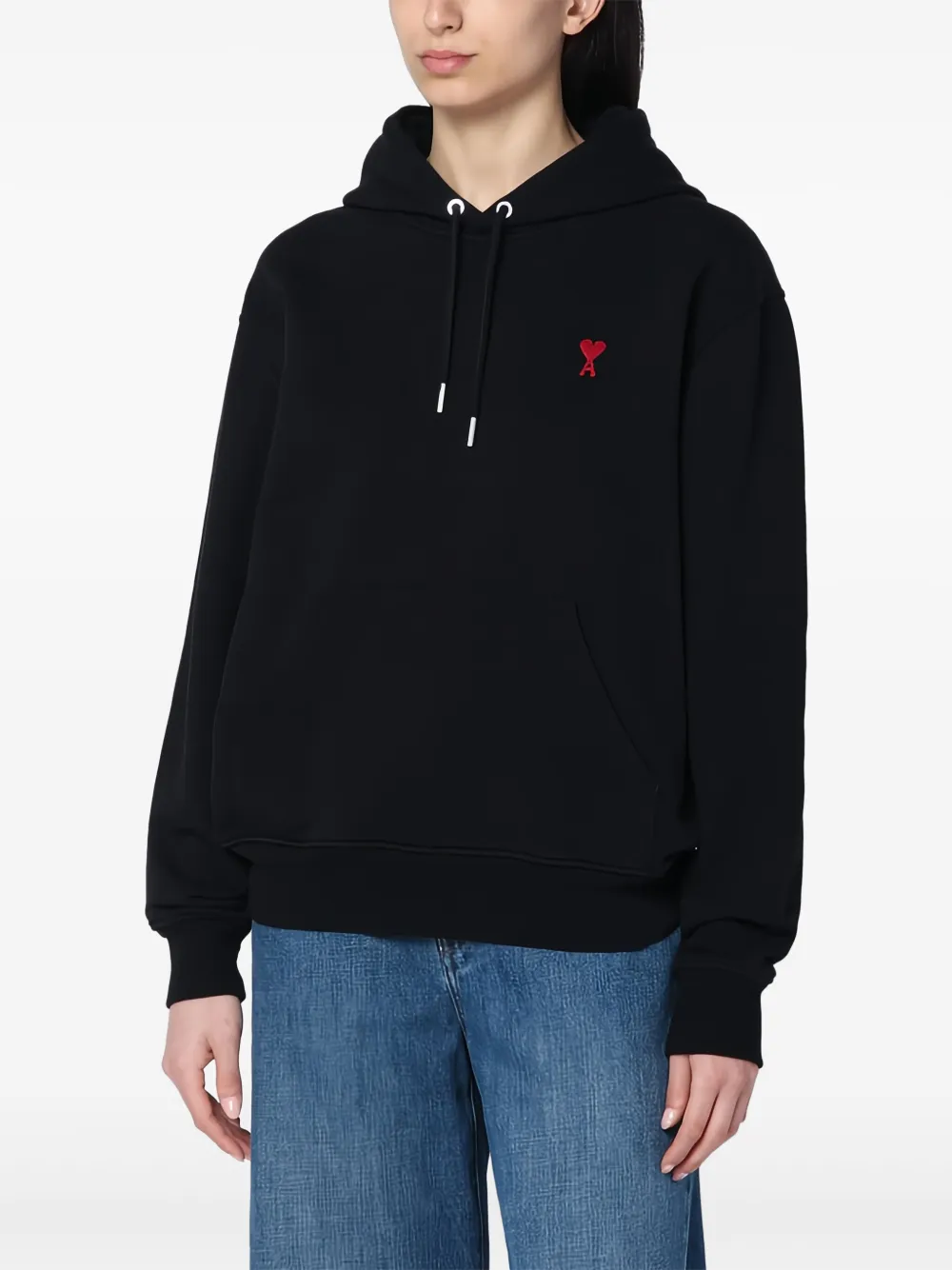 AMI Paris Hoodie met borduurwerk Zwart