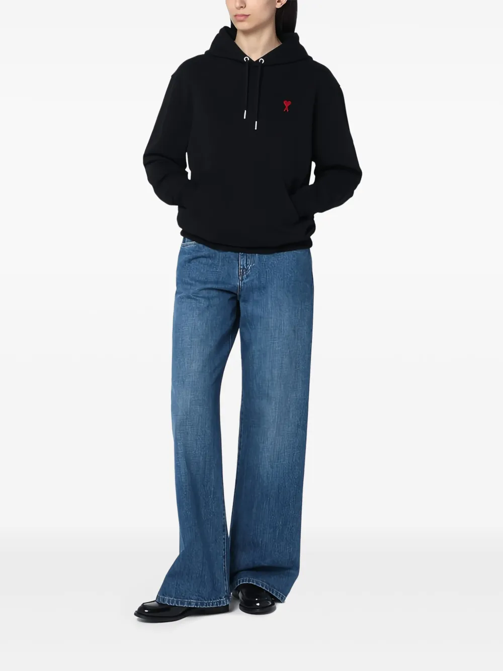 AMI Paris Ami de Coeur-embroidered hoodie | Hoodies | Image 2