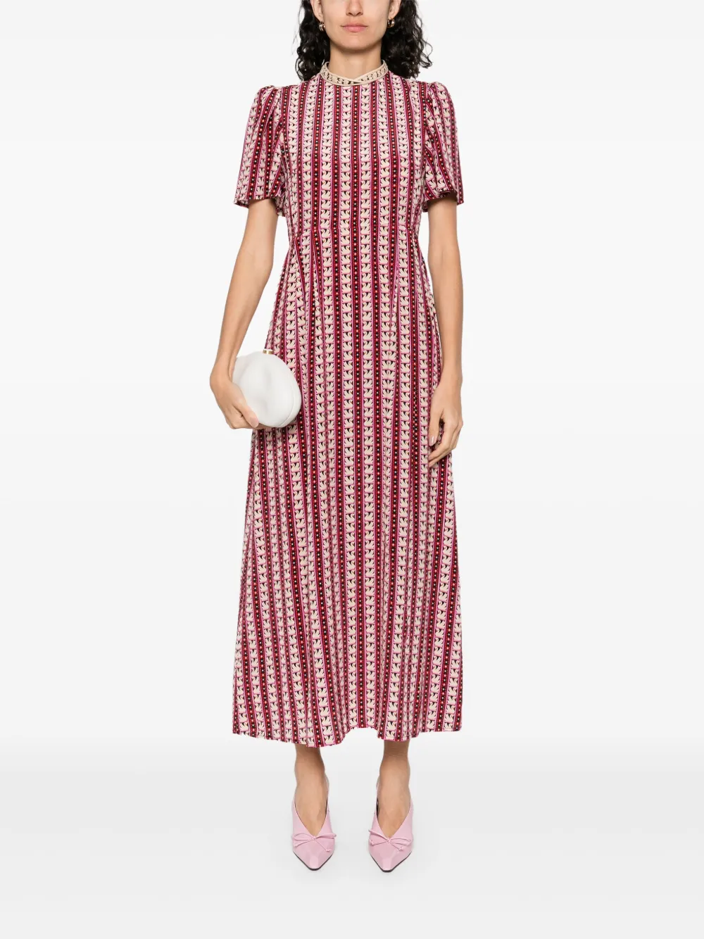 MUZUNGU SISTERS Midi-jurk met grafische print - Roze