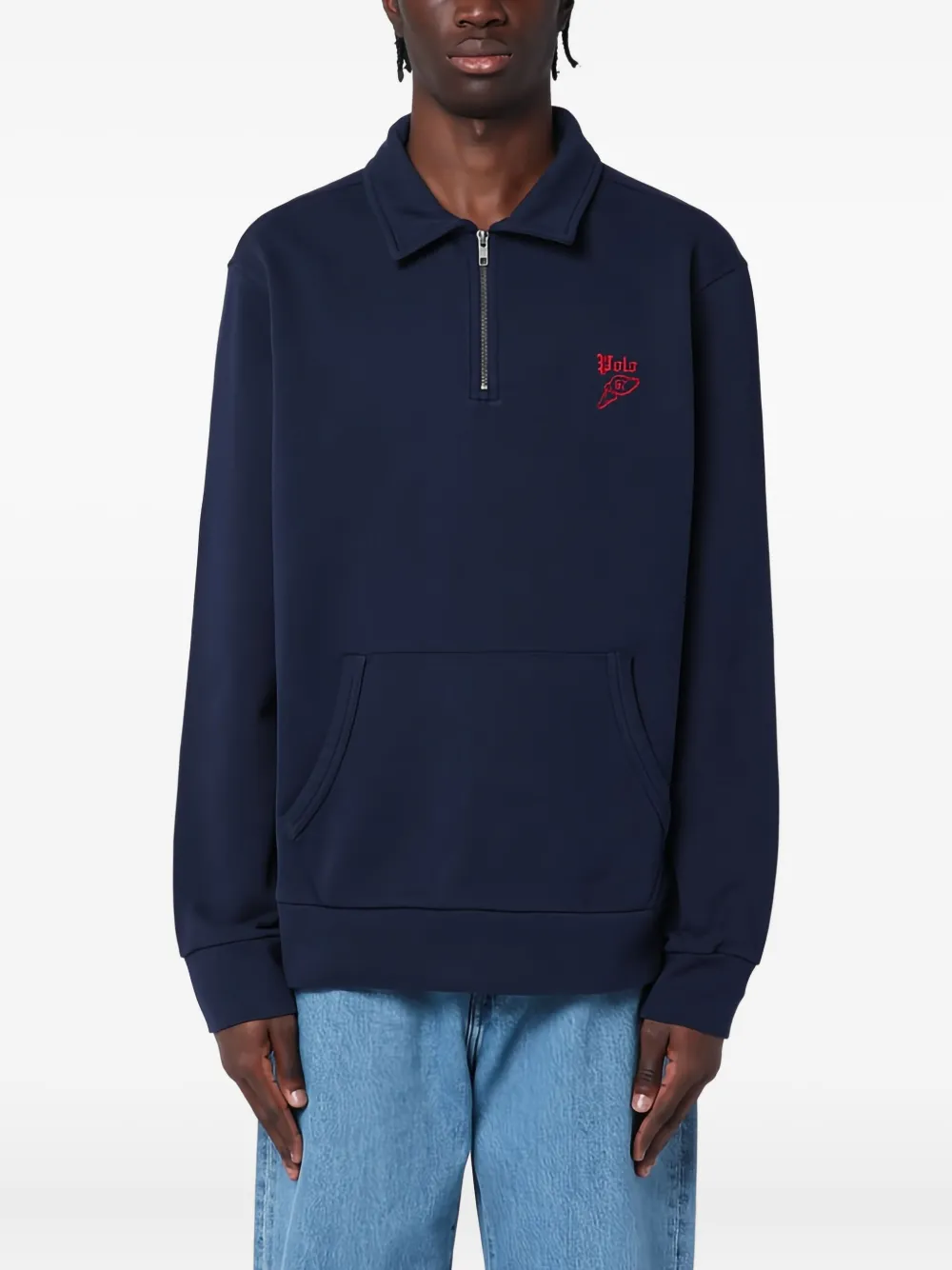 Polo Ralph Lauren half-zip embroidered sweatshirt Zwart