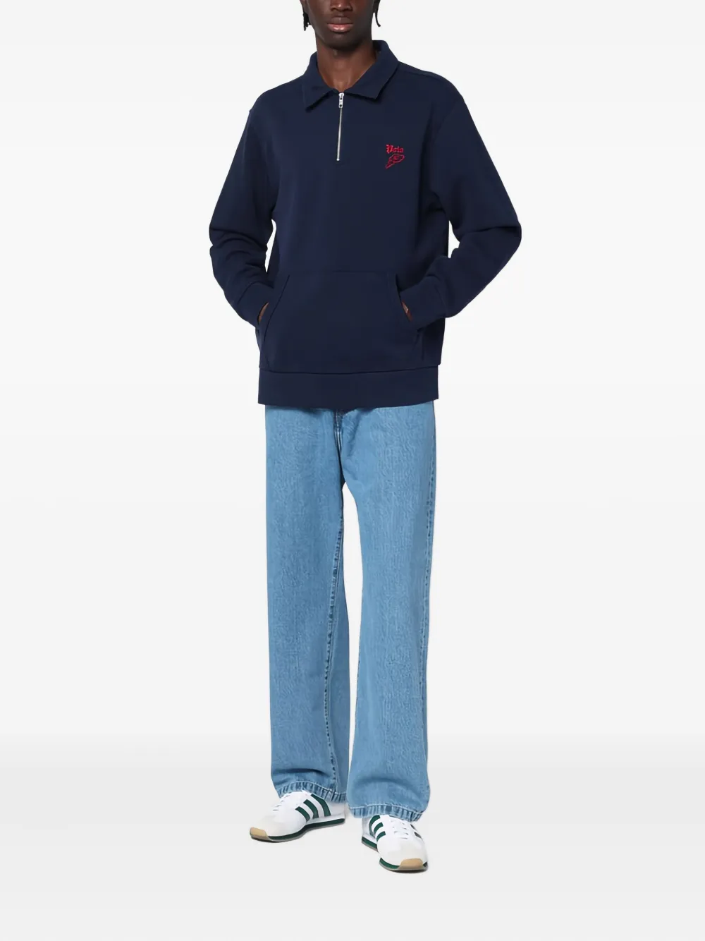 Polo Ralph Lauren half-zip embroidered sweatshirt Zwart