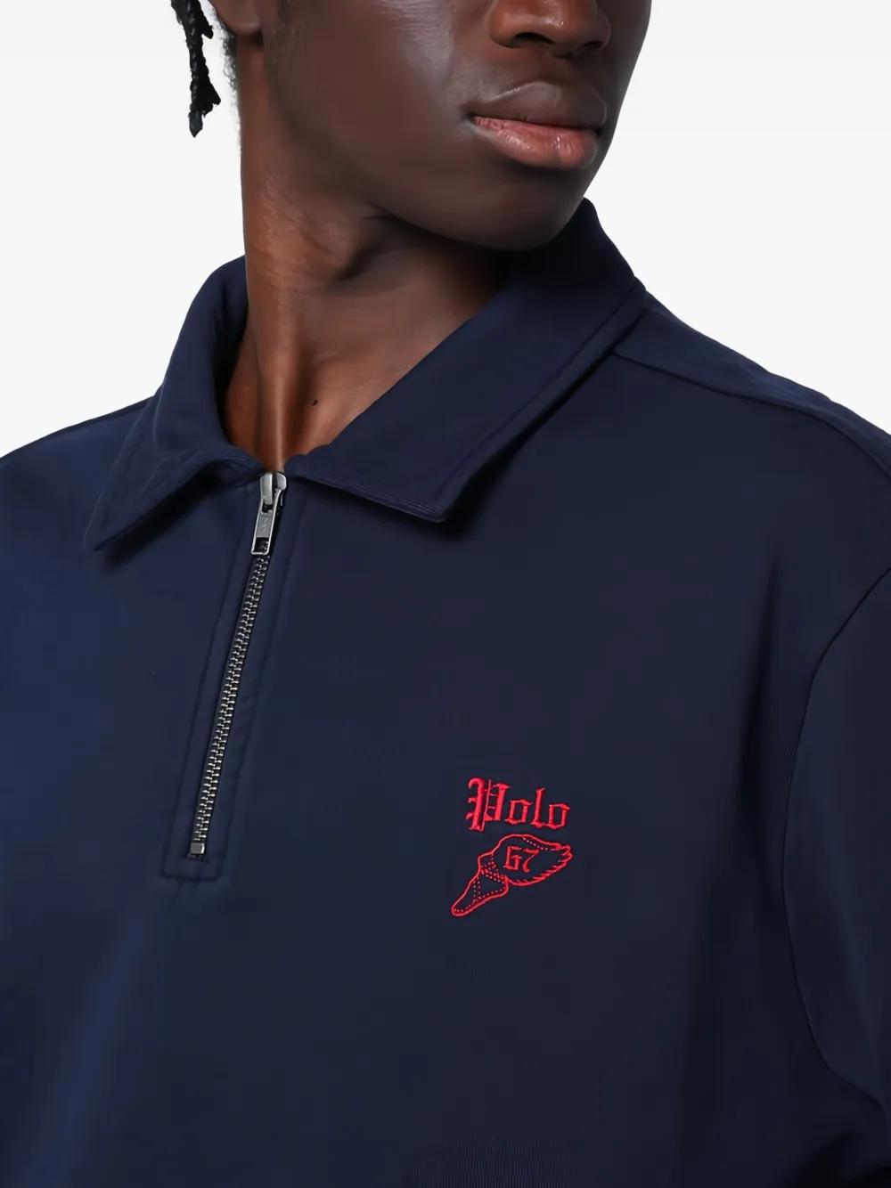 Polo Ralph Lauren half-zip embroidered sweatshirt Zwart