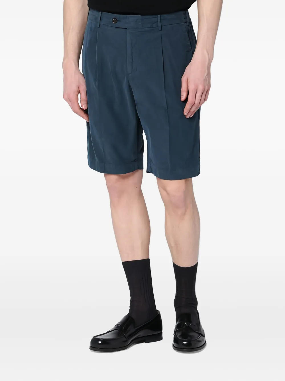 PT Torino Geplooide bermuda shorts Blauw