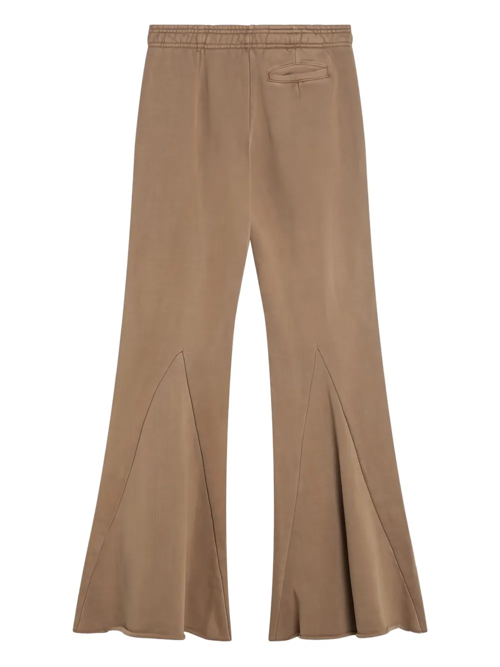 Entire Studios Cotton Flared Trousers Elastic Waistband Seam Legs In Neutral