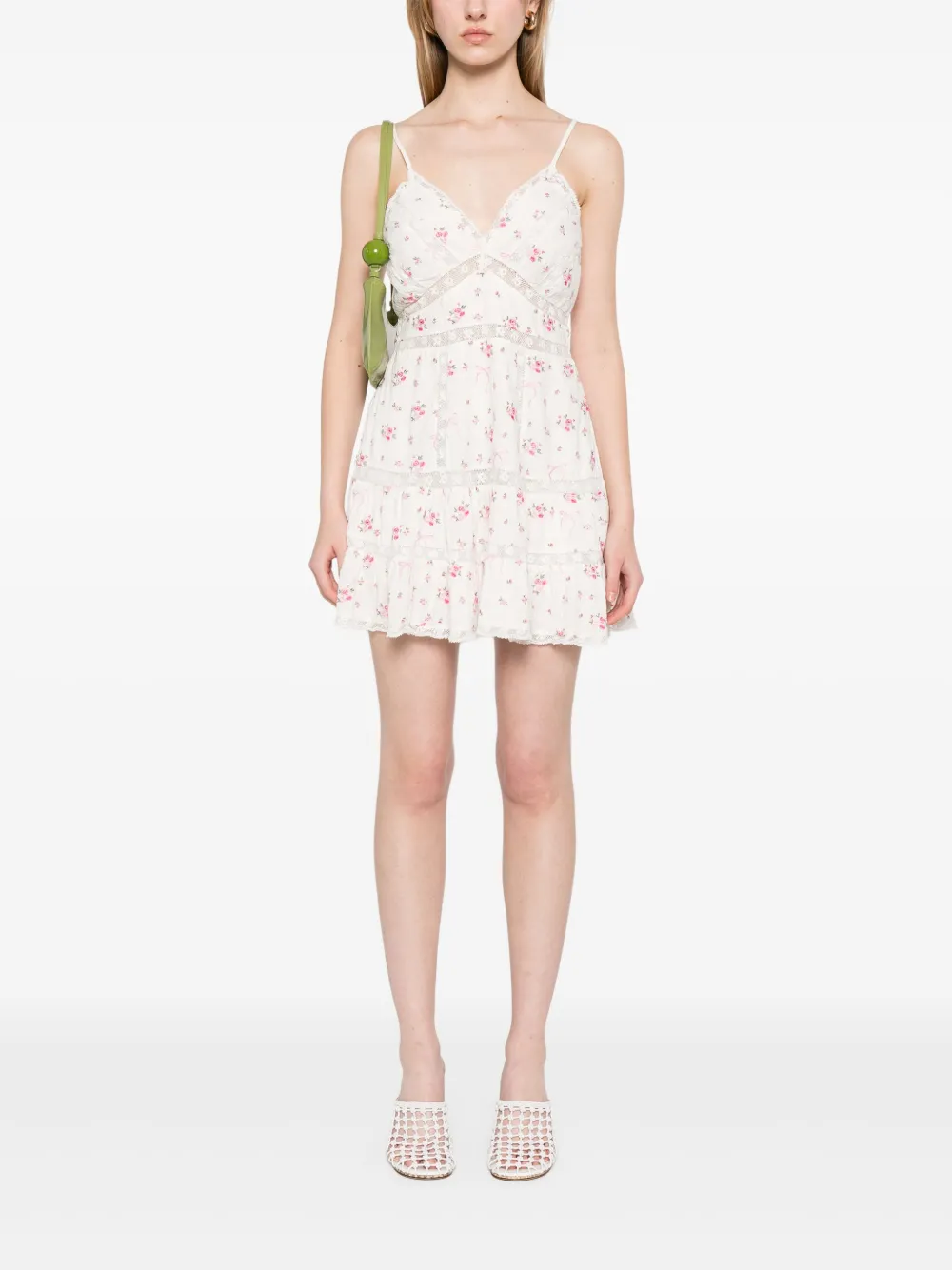 LoveShackFancy Solbina mini-jurk - Wit