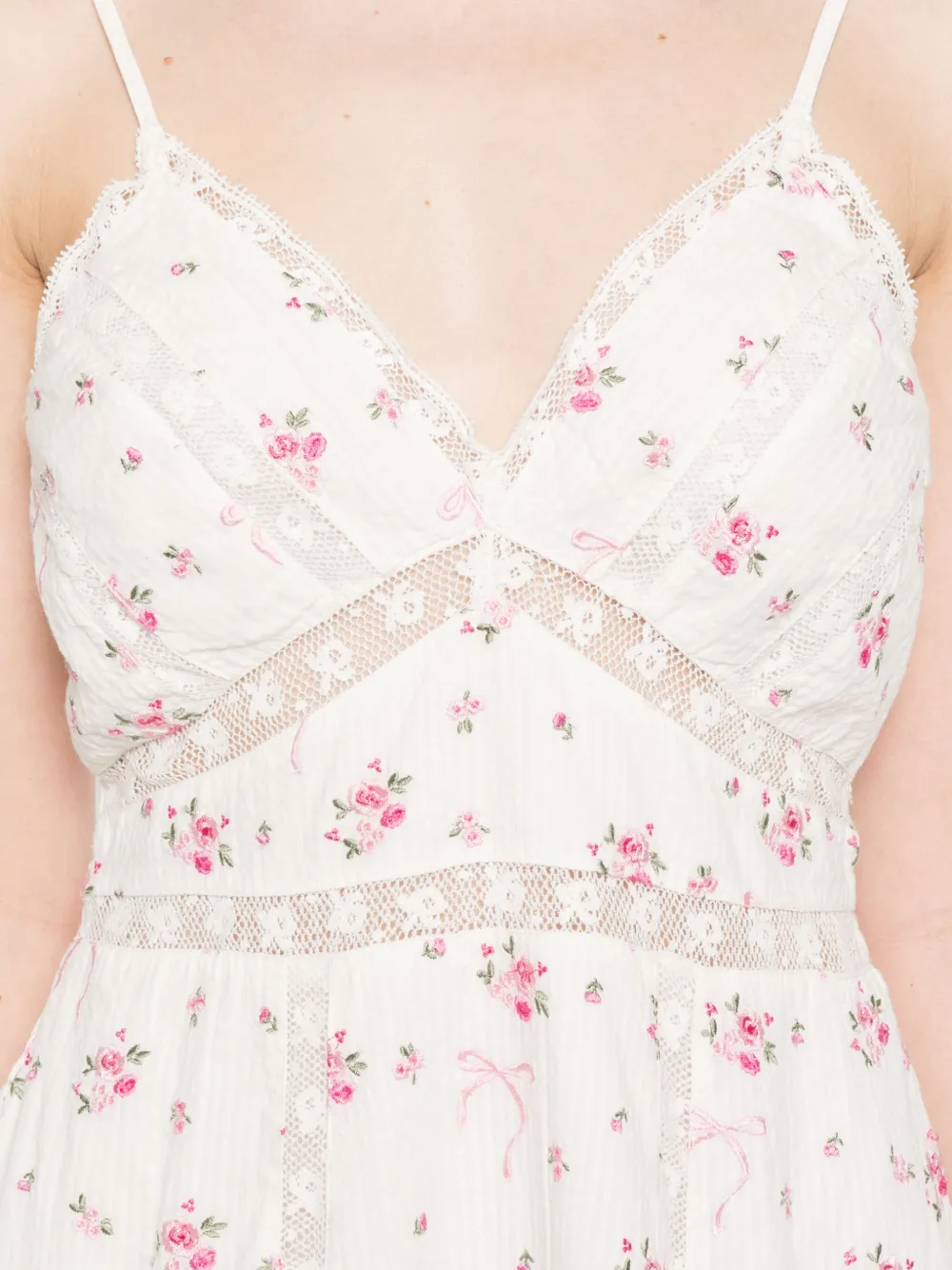 LoveShackFancy Solbina mini-jurk Wit