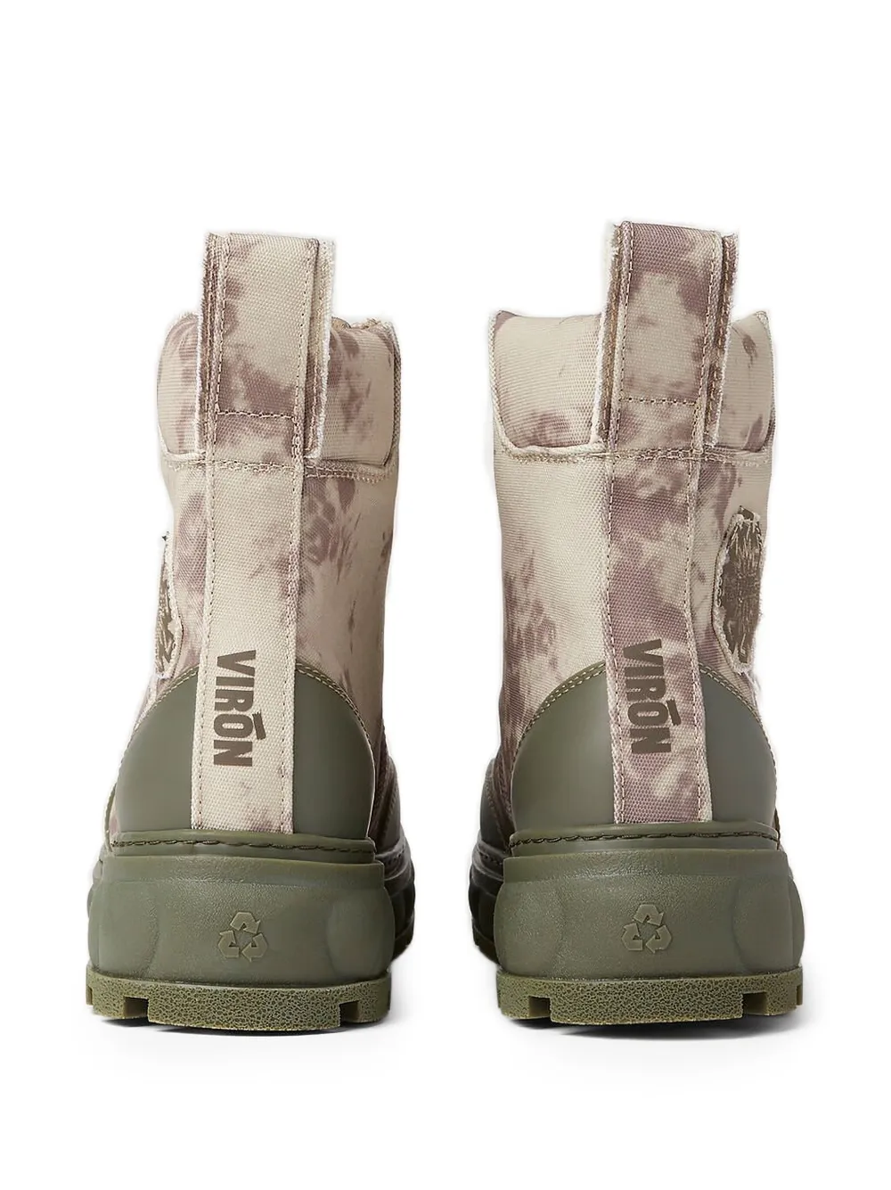 Virón Laarzen met camouflage- en logoprint Groen
