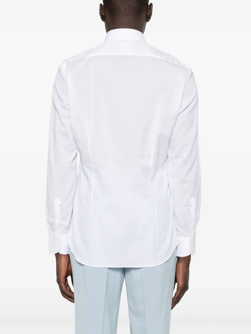 Mazzarelli Spread-collar Shirt In White