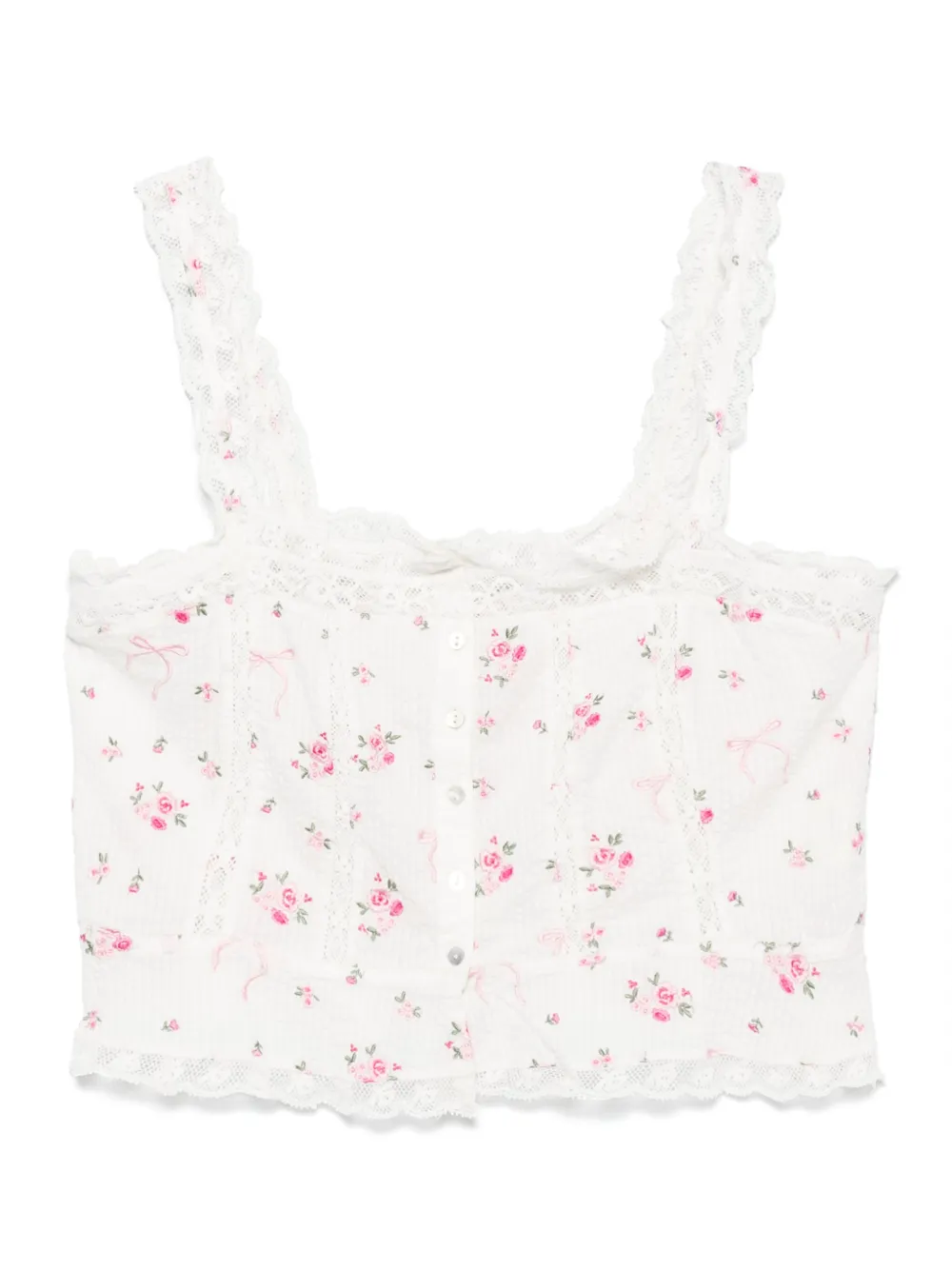LoveShackFancy Vietta crop top | White | Image 1