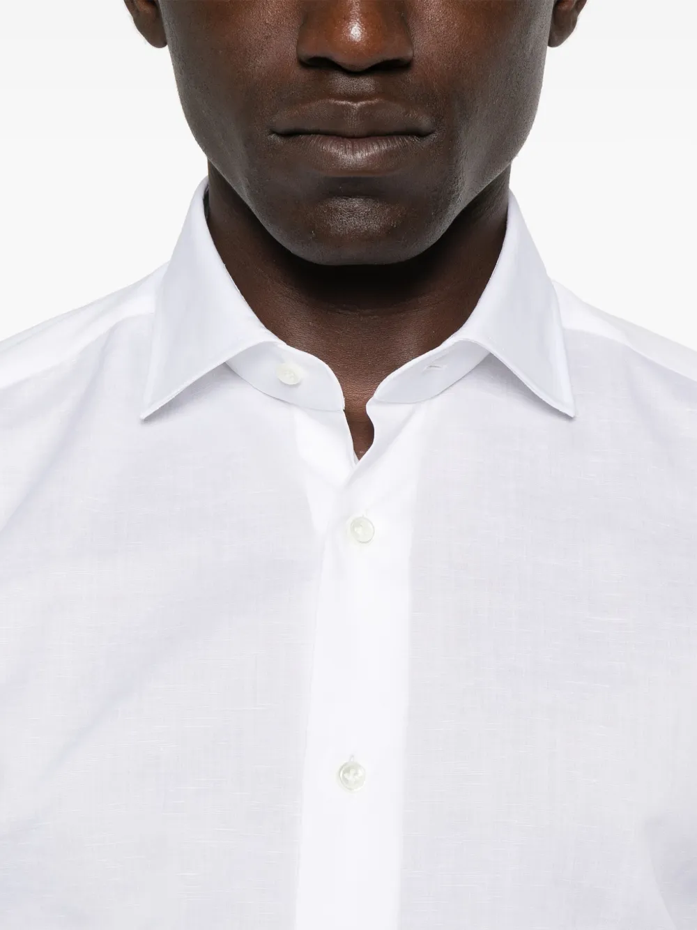 Mazzarelli Overhemd met gespreide kraag Wit