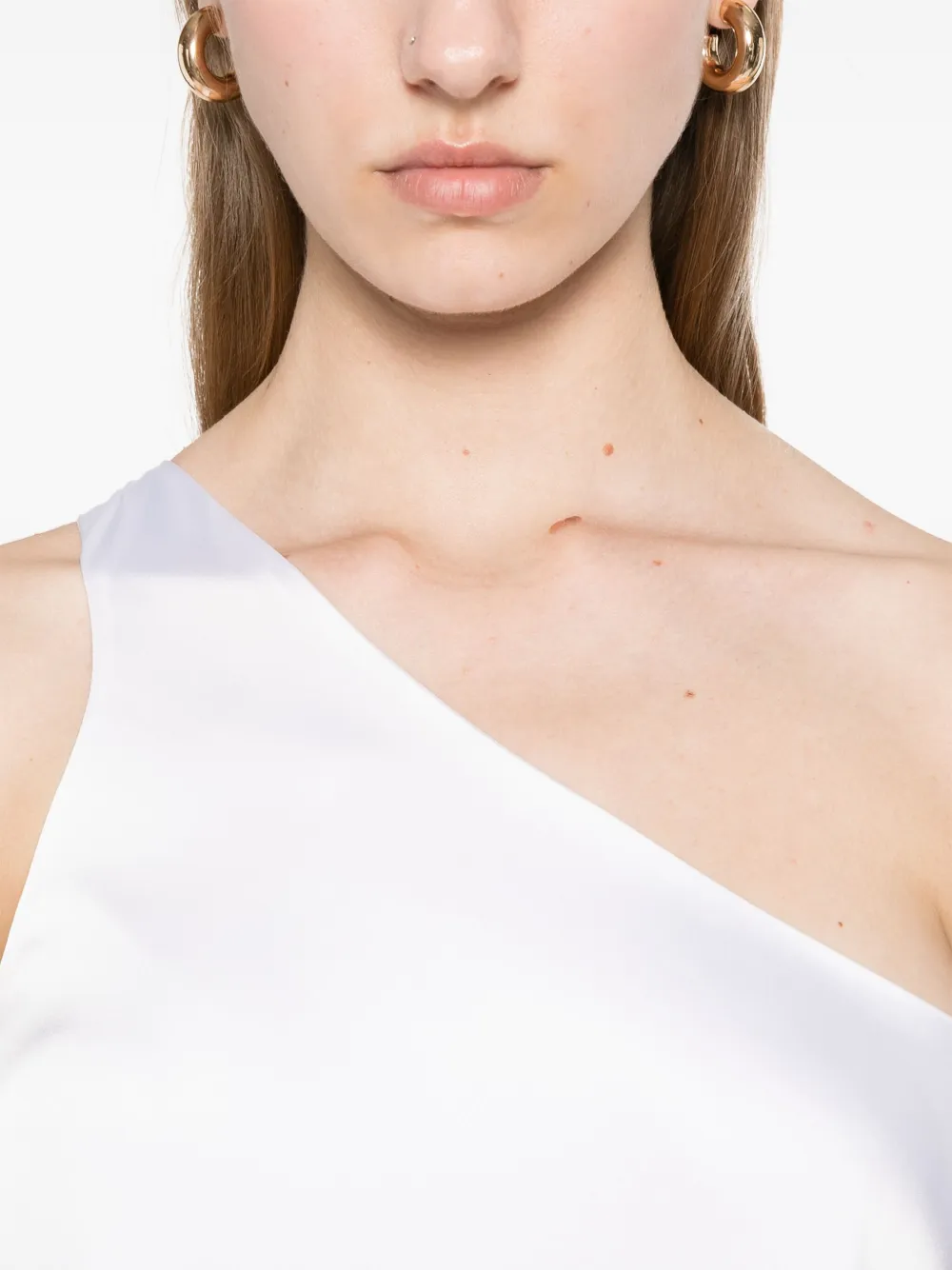 Shop Norma Kamali One-shoulder Diagonal Tunic Top