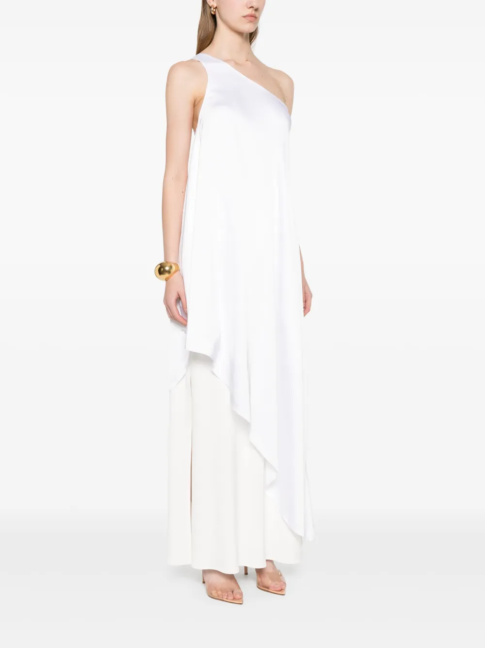 Shop Norma Kamali One-shoulder Diagonal Tunic Top