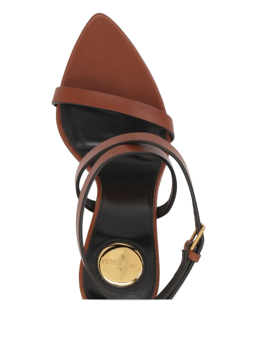 Saint Laurent Gippy Heeled Sandals In Brown