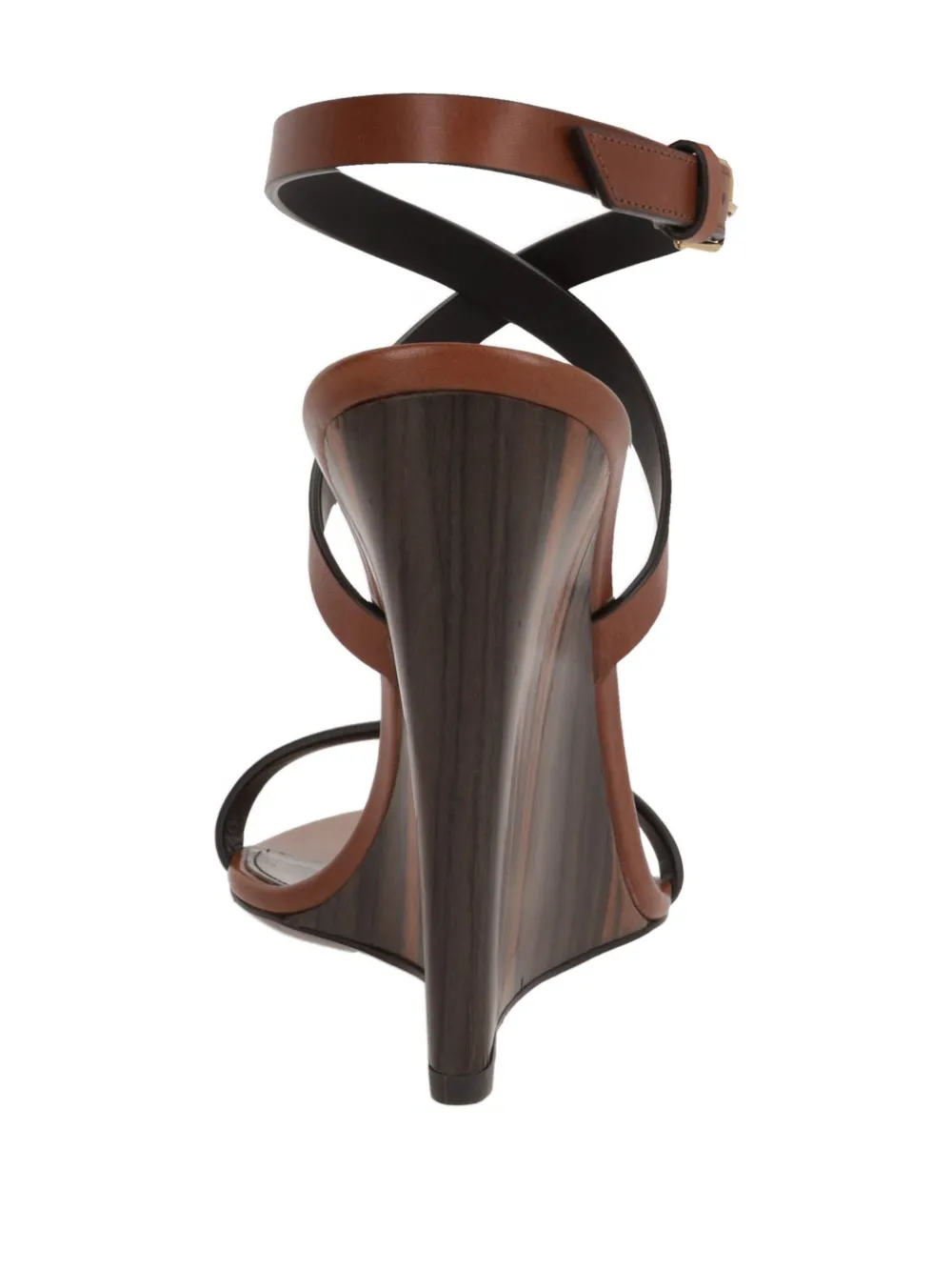 Saint Laurent Gippy Heeled Sandals In Brown