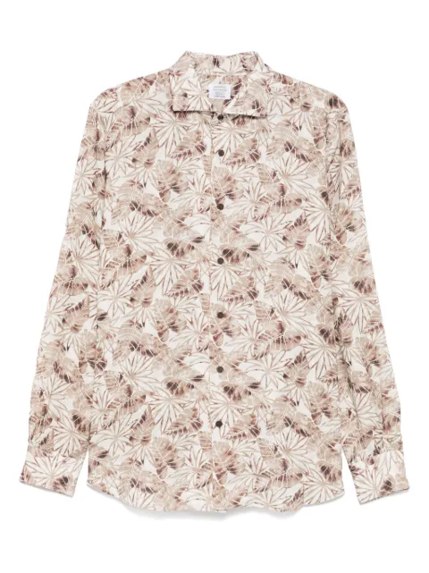 Mazzarelli leaf-print shirt