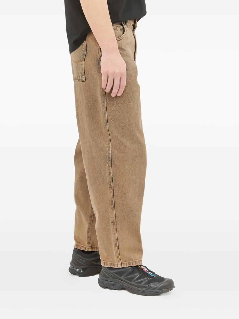 dime logo-embroidered jeans - ブラウン dime logo-embroidered jeans - ブラウン