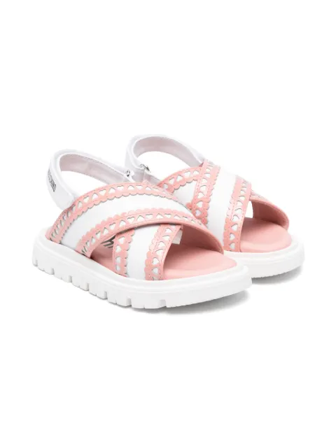 Moschino Kids sandalias con logo estampado