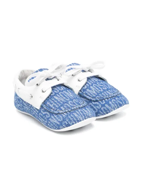 Moschino Kids Babyschoentjes met logo jacquard