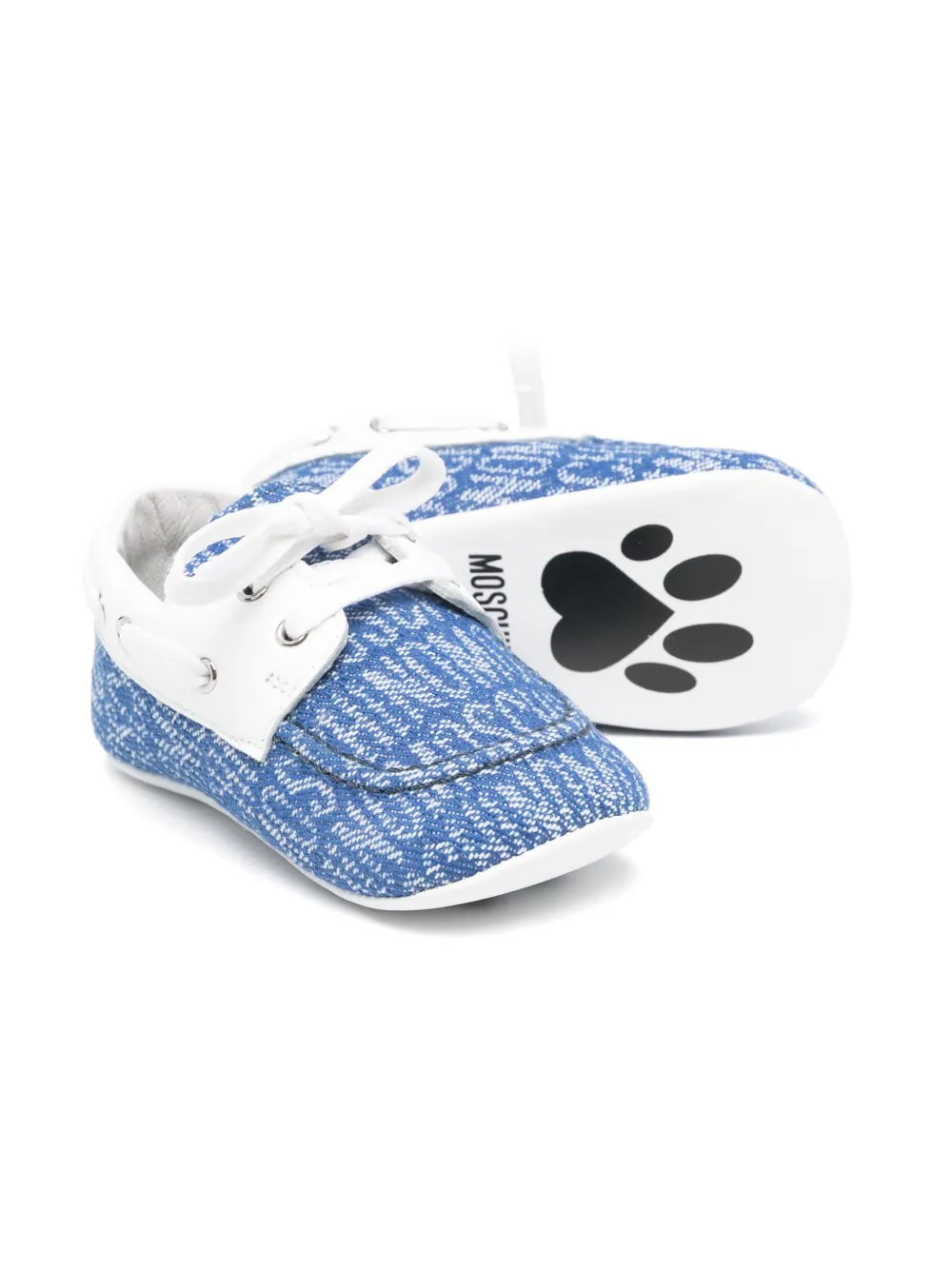 Moschino Kids logo-jacquard pre-walkers Blue