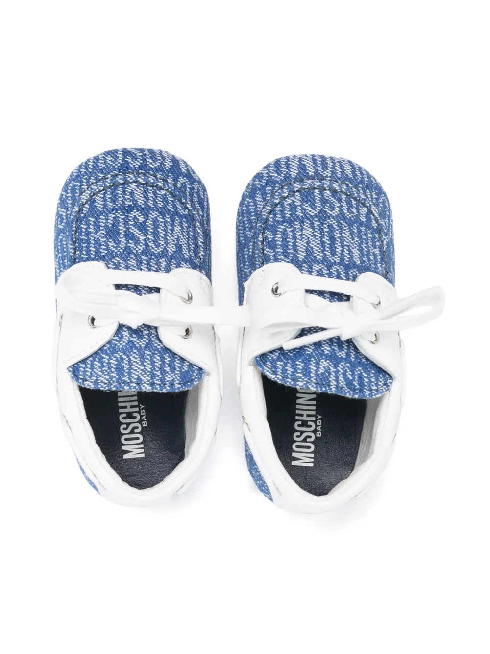 Moschino Kids logo-jacquard pre-walkers Blue