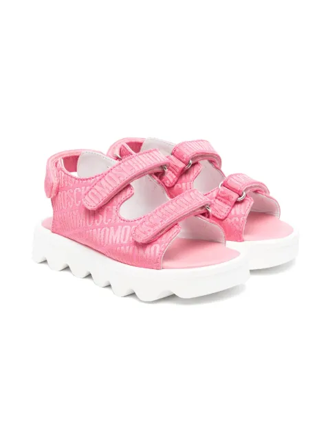 Moschino Kids Sandália com logo jacquard