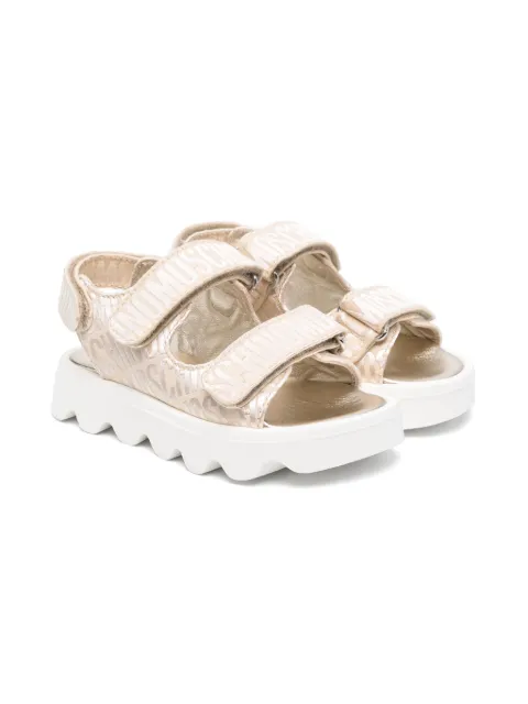 Moschino Kids sandalias con logo en jacquard