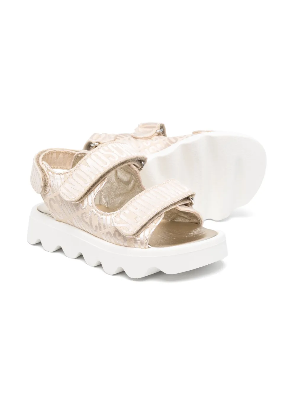 Moschino Kids logo-jacquard sandals Neutrals