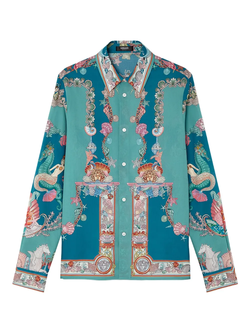 Versace Coral Theatre cotton shirt | Blue | Image 1