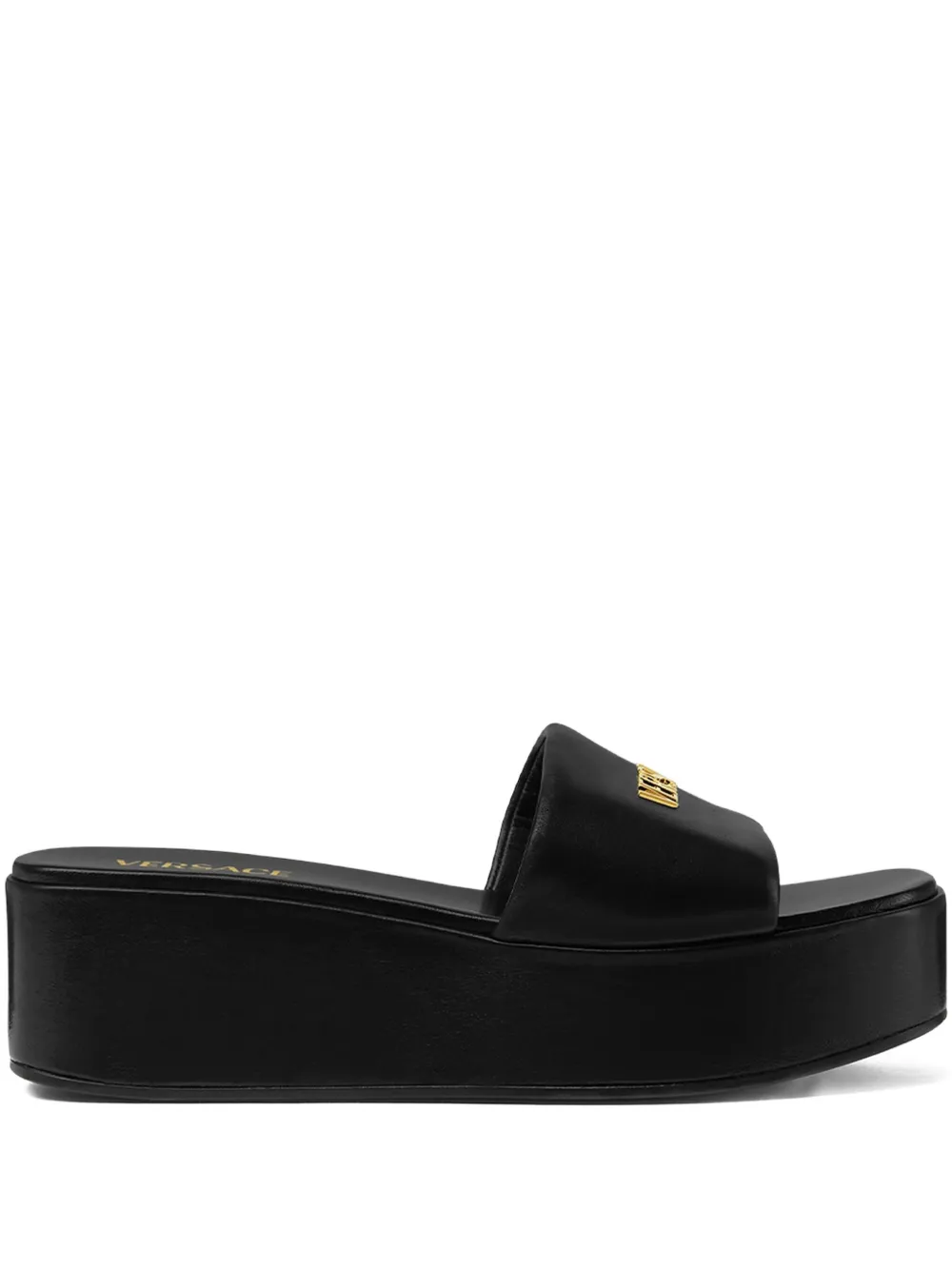 Versace 55 mm Logo platform mules Black