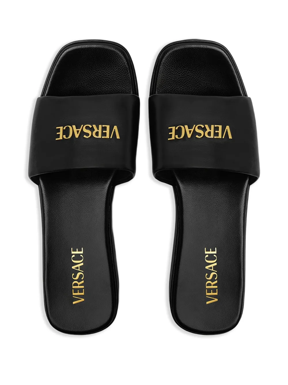 Versace 55 mm Logo platform mules Black