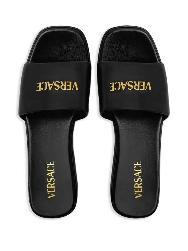 【Versace】MULE T.55◆10162511A11177 Versace 55 Mm Logo Platform Mules | Black | FARFETCH