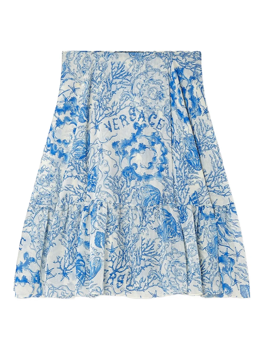 Versace falda midi Underwater Barocco de crepé | azul | Image 1