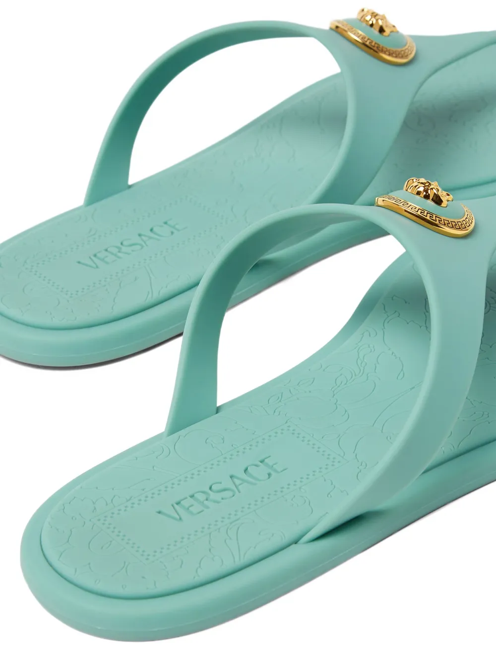 Versace Alia verfraaide teenslippers Groen